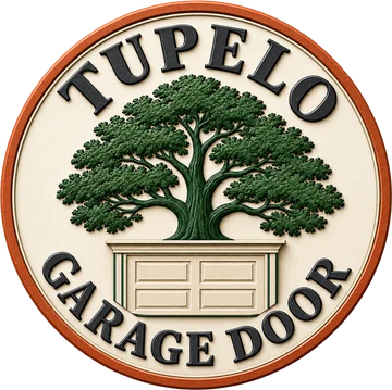 Tupelo Garage Door tree plaque badge